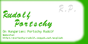 rudolf portschy business card